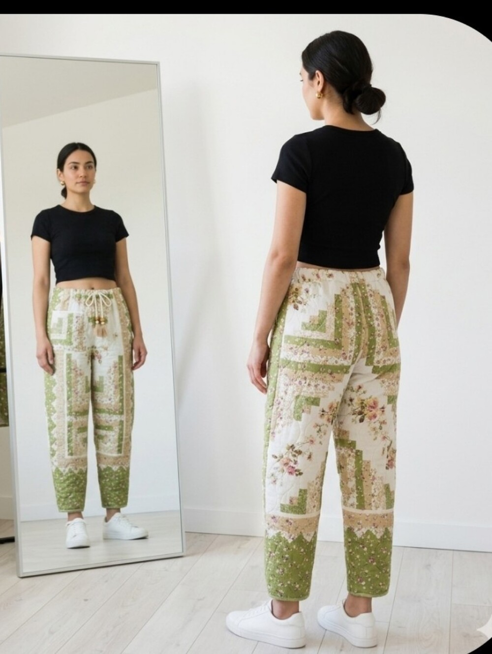 Upcycled Quilted Barrel Pants M-L Handmade Dont Throw It Out